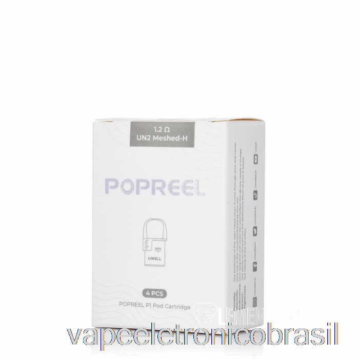 Vape Recarregável Uwell Popreel P1 Pods De Substituição 1.2ohm Popreel P1 Pods